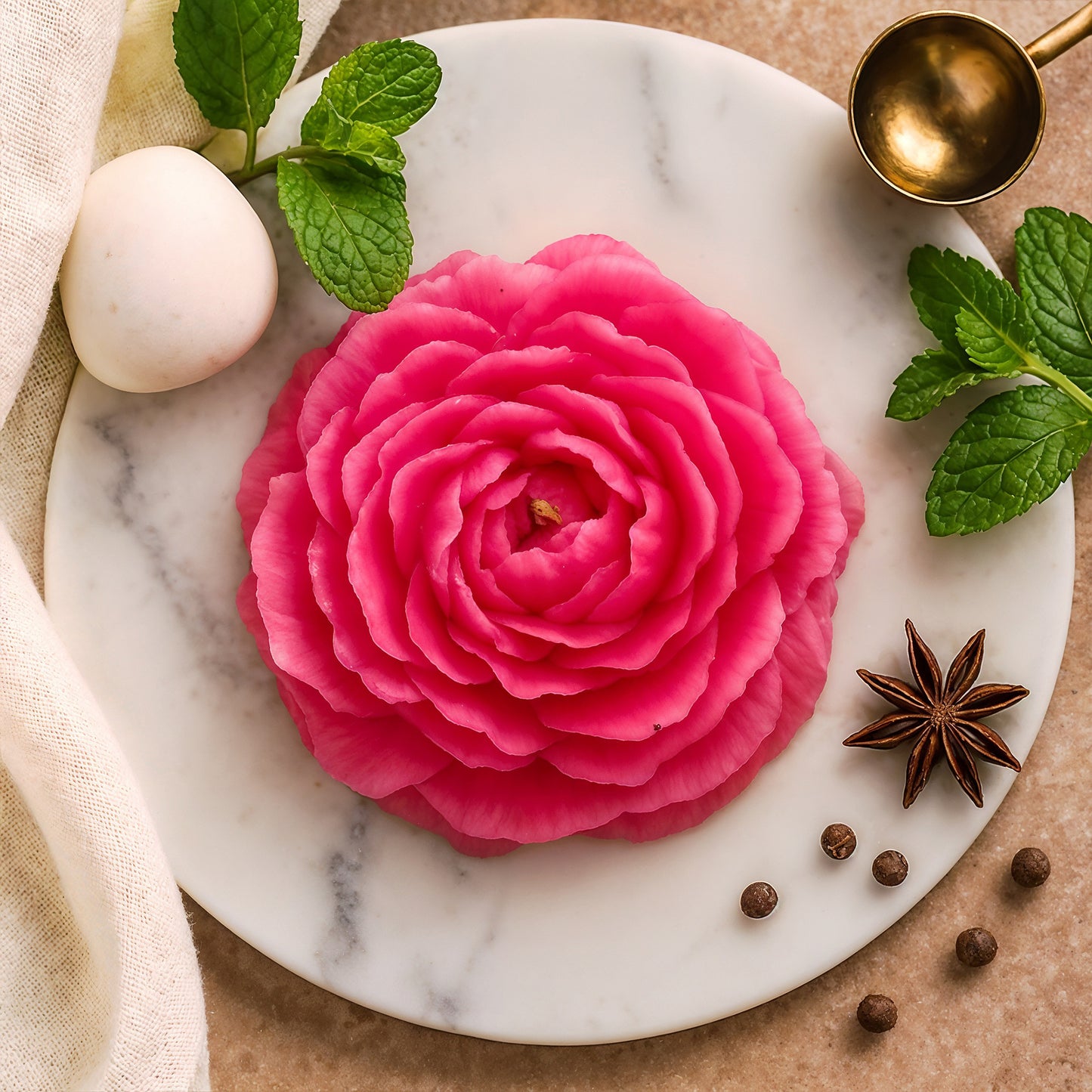 Rose Flower Candle - Decorative Wax Votive